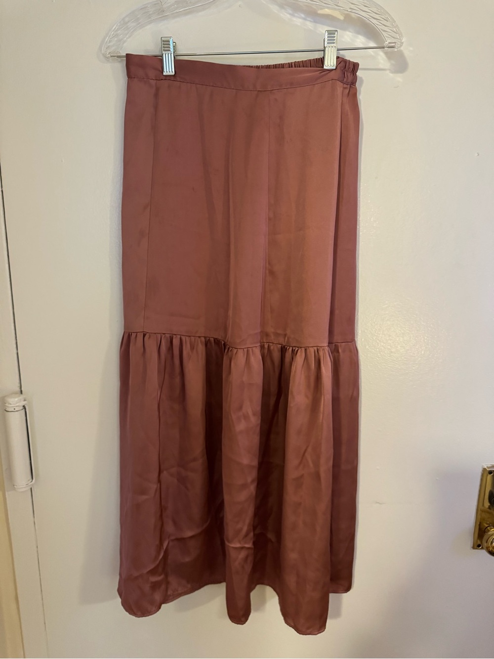 Women's Mauve Tiered Midi Skirt - topshop